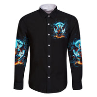 Devil Skull Family Matching Off Shoulder Long Sleeve Dress and Hawaiian Shirt One Day I'm Gonna Just Say And Let My Demons Out Play - Wonder Print Shop