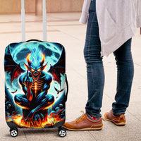 Devil Skull Luggage Cover One Day I'm Gonna Just Say And Let My Demons Out Play - Wonder Print Shop