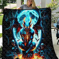 Devil Skull Quilt One Day I'm Gonna Just Say And Let My Demons Out Play - Wonder Print Shop