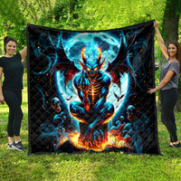 Devil Skull Quilt One Day I'm Gonna Just Say And Let My Demons Out Play - Wonder Print Shop