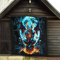 Devil Skull Quilt One Day I'm Gonna Just Say And Let My Demons Out Play - Wonder Print Shop
