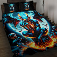 Devil Skull Quilt Bed Set One Day I'm Gonna Just Say And Let My Demons Out Play - Wonder Print Shop