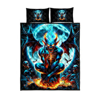 Devil Skull Quilt Bed Set One Day I'm Gonna Just Say And Let My Demons Out Play - Wonder Print Shop