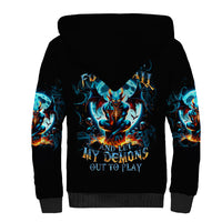 Devil Skull Sherpa Hoodie One Day I'm Gonna Just Say And Let My Demons Out Play - Wonder Print Shop