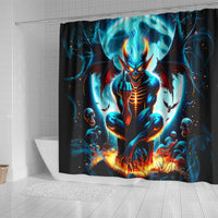 Devil Skull Shower Curtain One Day I'm Gonna Just Say And Let My Demons Out Play