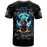 Devil Skull T Shirt One Day I'm Gonna Just Say And Let My Demons Out Play - Wonder Print Shop