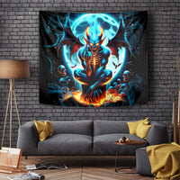Devil Skull Tapestry One Day I'm Gonna Just Say And Let My Demons Out Play - Wonder Print Shop