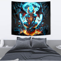 Devil Skull Tapestry One Day I'm Gonna Just Say And Let My Demons Out Play - Wonder Print Shop