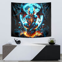 Devil Skull Tapestry One Day I'm Gonna Just Say And Let My Demons Out Play - Wonder Print Shop