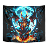 Devil Skull Tapestry One Day I'm Gonna Just Say And Let My Demons Out Play - Wonder Print Shop