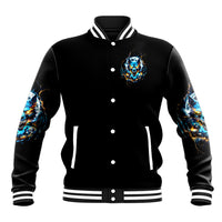 Wolf Skull Baseball Jacket Born As Human But Wolft At Heart - Wonder Print Shop