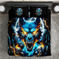 Wolf Skull Bedding Set Born As Human But Wolft At Heart - Wonder Print Shop