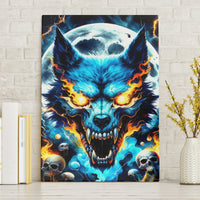 Wolf Skull Canvas Wall Art Born As Human But Wolft At Heart - Wonder Print Shop