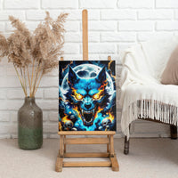 Wolf Skull Canvas Wall Art Born As Human But Wolft At Heart - Wonder Print Shop
