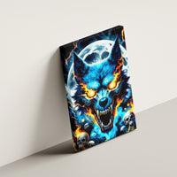 Wolf Skull Canvas Wall Art Born As Human But Wolft At Heart - Wonder Print Shop