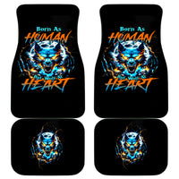Wolf Skull Car Mats Born As Human But Wolft At Heart - Wonder Print Shop