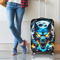 Wolf Skull Luggage Cover Born As Human But Wolft At Heart - Wonder Print Shop