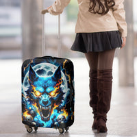 Wolf Skull Luggage Cover Born As Human But Wolft At Heart - Wonder Print Shop