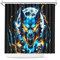 Wolf Skull Shower Curtain Born As Human But Wolft At Heart