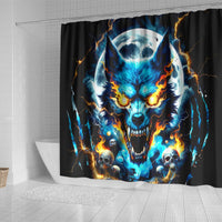 Wolf Skull Shower Curtain Born As Human But Wolft At Heart