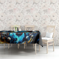 Wolf Skull Tablecloth Born As Human But Wolft At Heart - Wonder Print Shop