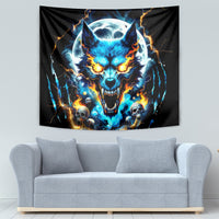 Wolf Skull Tapestry Born As Human But Wolft At Heart - Wonder Print Shop