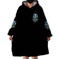 Wolf Skull Wearable Blanket Hoodie Born As Human But Wolft At Heart - Wonder Print Shop