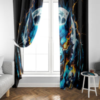 Wolf Skull Window Curtain Born As Human But Wolft At Heart - Wonder Print Shop