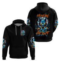 Wolf Skull Zip Hoodie Born As Human But Wolft At Heart - Wonder Print Shop