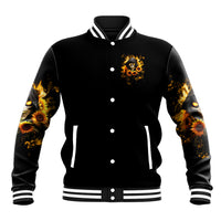 Sunflower Skull Baseball Jacket Assuming I Was Like Most Girls Was Your First Mistake - Wonder Print Shop