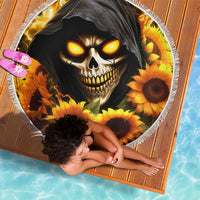 Sunflower Skull Beach Blanket Assuming I Was Like Most Girls Was Your First Mistake - Wonder Print Shop