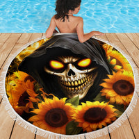 Sunflower Skull Beach Blanket Assuming I Was Like Most Girls Was Your First Mistake - Wonder Print Shop