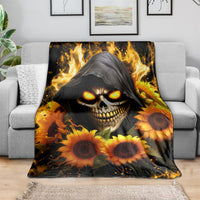 Sunflower Skull Blanket Assuming I Was Like Most Girls Was Your First Mistake