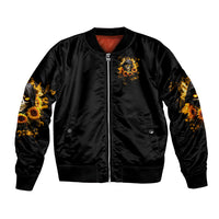 Sunflower Skull Bomber Jacket Assuming I Was Like Most Girls Was Your First Mistake - Wonder Print Shop
