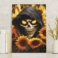 Sunflower Skull Canvas Wall Art Assuming I Was Like Most Girls Was Your First Mistake - Wonder Print Shop
