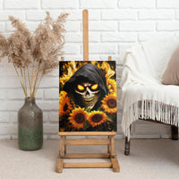 Sunflower Skull Canvas Wall Art Assuming I Was Like Most Girls Was Your First Mistake - Wonder Print Shop