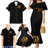 Sunflower Skull Family Matching Mermaid Dress and Hawaiian Shirt Assuming I Was Like Most Girls Was Your First Mistake - Wonder Print Shop