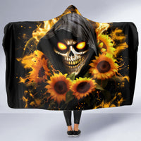 Sunflower Skull Hooded Blanket Assuming I Was Like Most Girls Was Your First Mistake