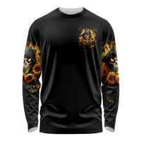 Sunflower Skull Long Sleeve Shirt Assuming I Was Like Most Girls Was Your First Mistake - Wonder Print Shop