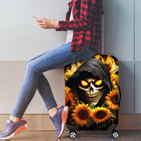 Sunflower Skull Luggage Cover Assuming I Was Like Most Girls Was Your First Mistake - Wonder Print Shop