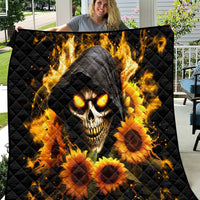 Sunflower Skull Quilt Assuming I Was Like Most Girls Was Your First Mistake - Wonder Print Shop