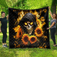 Sunflower Skull Quilt Assuming I Was Like Most Girls Was Your First Mistake - Wonder Print Shop