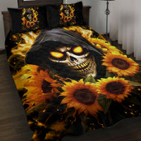 Sunflower Skull Quilt Bed Set Assuming I Was Like Most Girls Was Your First Mistake - Wonder Print Shop