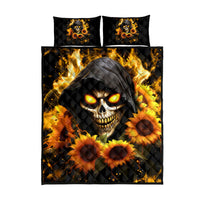 Sunflower Skull Quilt Bed Set Assuming I Was Like Most Girls Was Your First Mistake - Wonder Print Shop