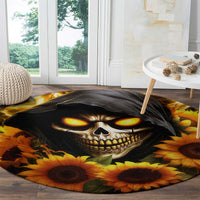 Sunflower Skull Round Carpet Assuming I Was Like Most Girls Was Your First Mistake