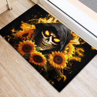 Sunflower Skull Rubber Doormat Assuming I Was Like Most Girls Was Your First Mistake - Wonder Print Shop