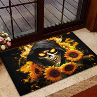 Sunflower Skull Rubber Doormat Assuming I Was Like Most Girls Was Your First Mistake - Wonder Print Shop