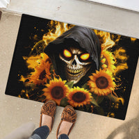 Sunflower Skull Rubber Doormat Assuming I Was Like Most Girls Was Your First Mistake - Wonder Print Shop