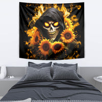 Sunflower Skull Tapestry Assuming I Was Like Most Girls Was Your First Mistake - Wonder Print Shop
