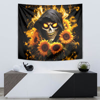 Sunflower Skull Tapestry Assuming I Was Like Most Girls Was Your First Mistake - Wonder Print Shop